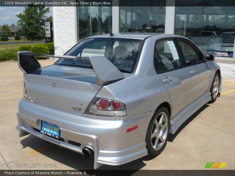 Apex Silver / Black/Blue 2003 Mitsubishi Lancer Evolution VIII