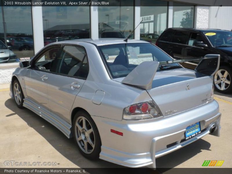 Apex Silver / Black/Blue 2003 Mitsubishi Lancer Evolution VIII