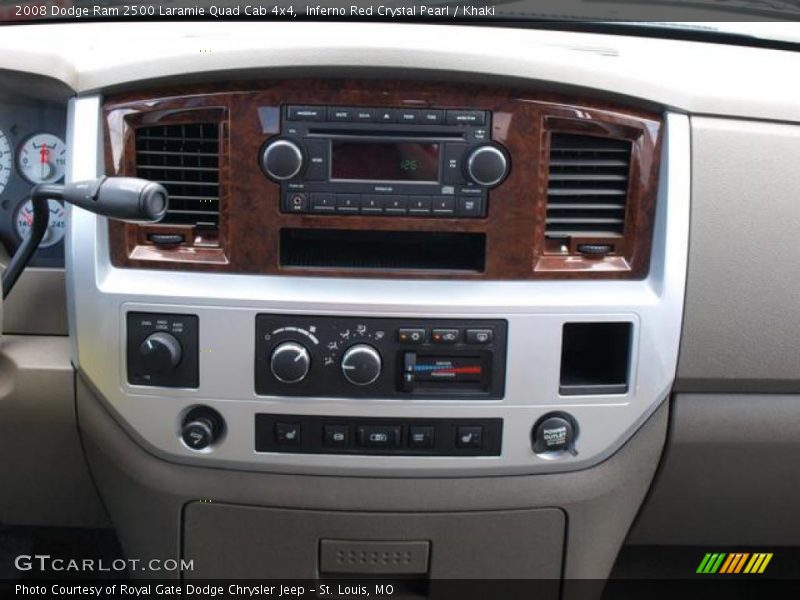 Inferno Red Crystal Pearl / Khaki 2008 Dodge Ram 2500 Laramie Quad Cab 4x4