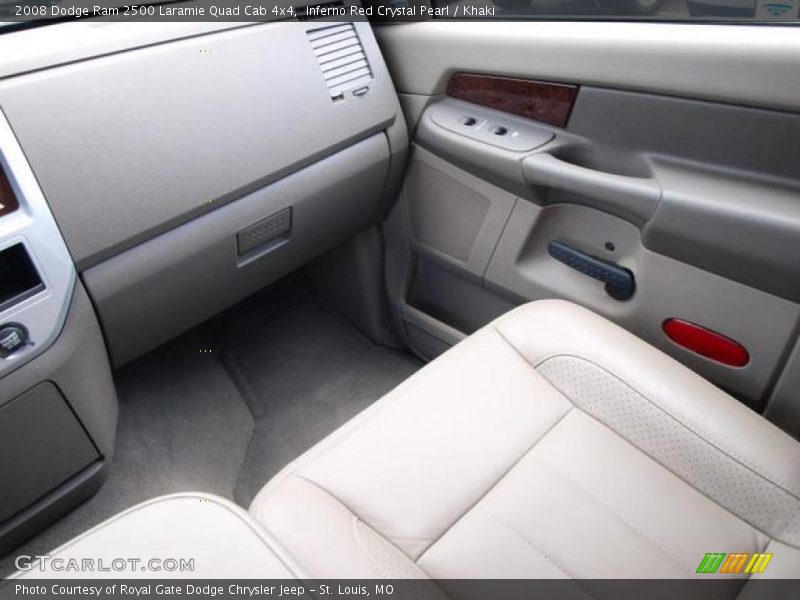 Inferno Red Crystal Pearl / Khaki 2008 Dodge Ram 2500 Laramie Quad Cab 4x4