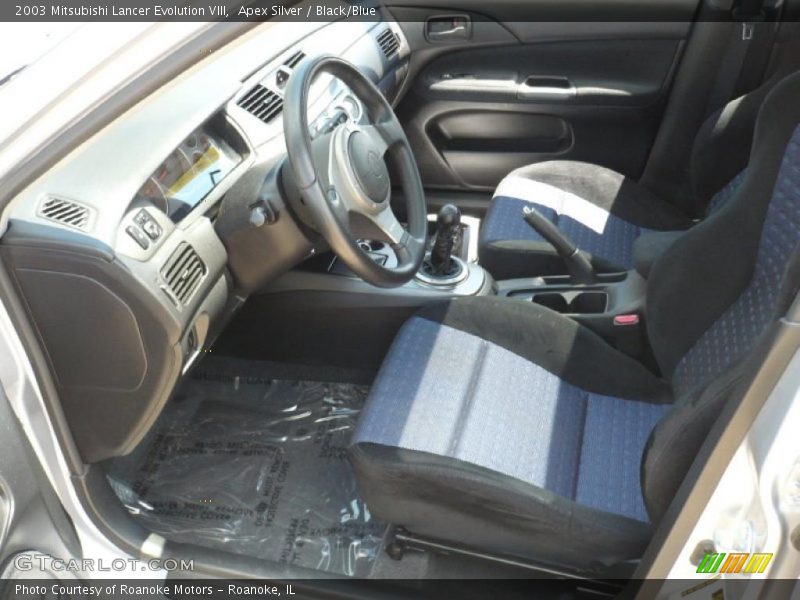 Apex Silver / Black/Blue 2003 Mitsubishi Lancer Evolution VIII