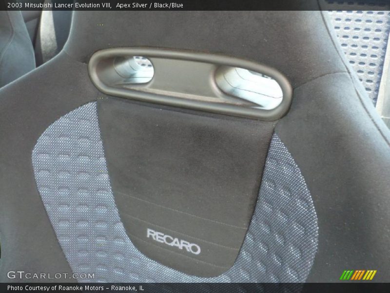 Apex Silver / Black/Blue 2003 Mitsubishi Lancer Evolution VIII