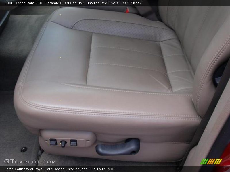 Inferno Red Crystal Pearl / Khaki 2008 Dodge Ram 2500 Laramie Quad Cab 4x4