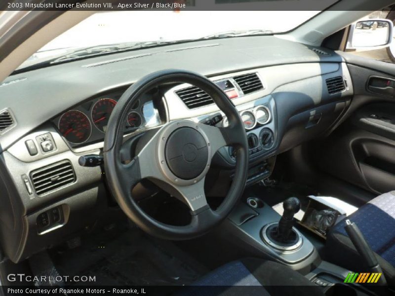 Apex Silver / Black/Blue 2003 Mitsubishi Lancer Evolution VIII