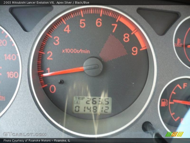 Apex Silver / Black/Blue 2003 Mitsubishi Lancer Evolution VIII