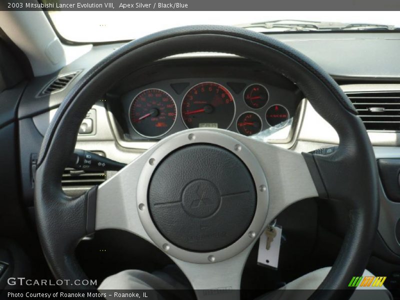Apex Silver / Black/Blue 2003 Mitsubishi Lancer Evolution VIII