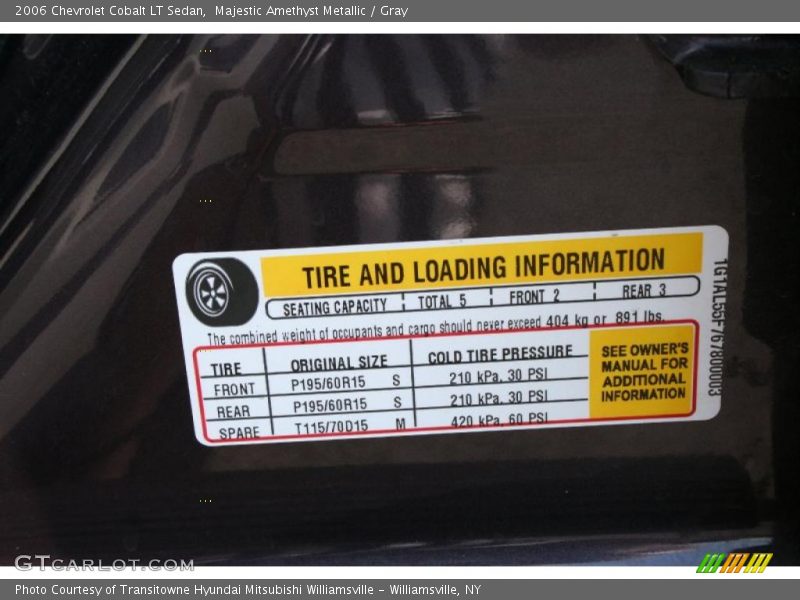 Majestic Amethyst Metallic / Gray 2006 Chevrolet Cobalt LT Sedan
