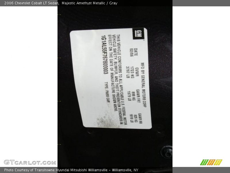 Majestic Amethyst Metallic / Gray 2006 Chevrolet Cobalt LT Sedan