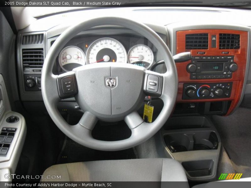 Black / Medium Slate Gray 2005 Dodge Dakota SLT Quad Cab