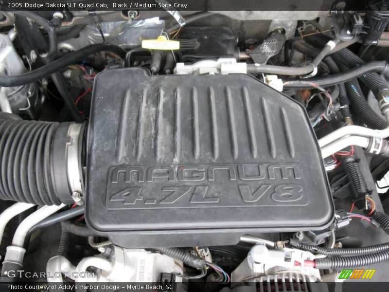 Black / Medium Slate Gray 2005 Dodge Dakota SLT Quad Cab