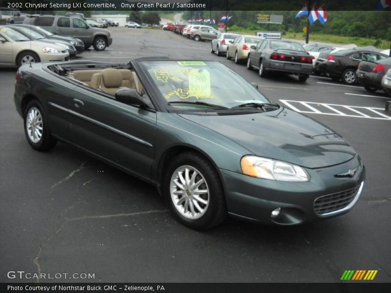 Onyx Green Pearl / Sandstone 2002 Chrysler Sebring LXi Convertible