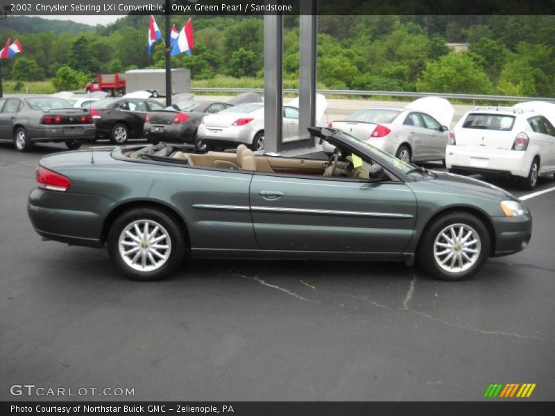 Onyx Green Pearl / Sandstone 2002 Chrysler Sebring LXi Convertible