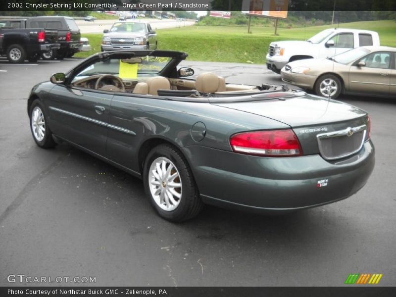 Onyx Green Pearl / Sandstone 2002 Chrysler Sebring LXi Convertible