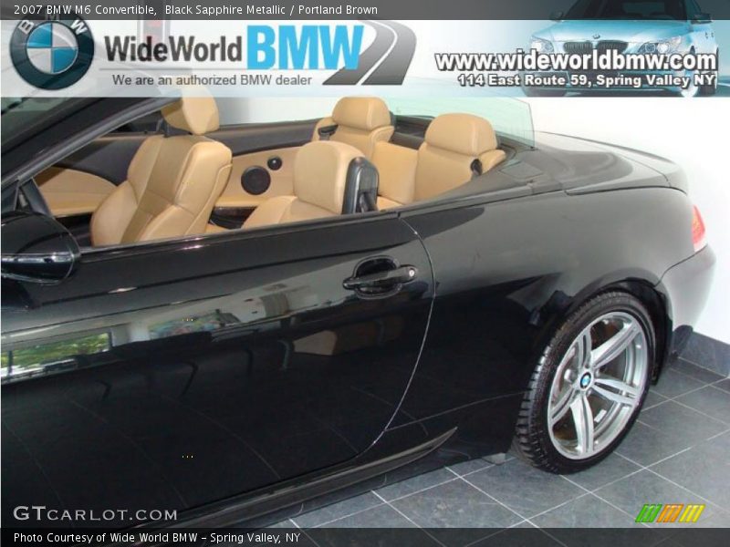 Black Sapphire Metallic / Portland Brown 2007 BMW M6 Convertible