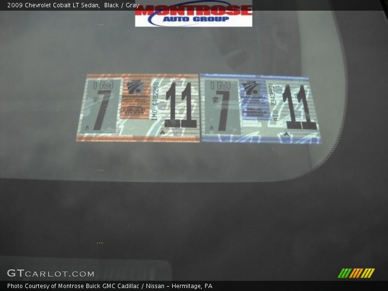 Black / Gray 2009 Chevrolet Cobalt LT Sedan