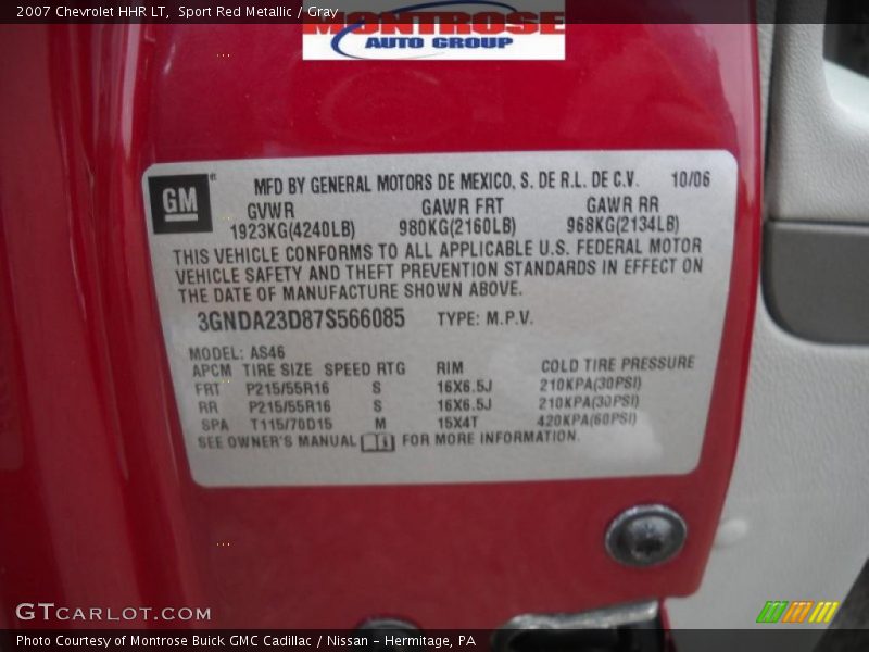 Sport Red Metallic / Gray 2007 Chevrolet HHR LT