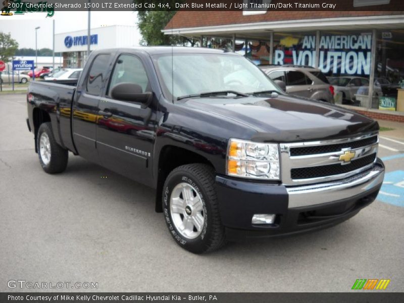 Dark Blue Metallic / Light Titanium/Dark Titanium Gray 2007 Chevrolet Silverado 1500 LTZ Extended Cab 4x4