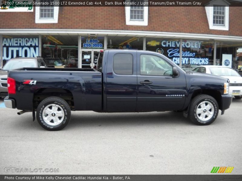 Dark Blue Metallic / Light Titanium/Dark Titanium Gray 2007 Chevrolet Silverado 1500 LTZ Extended Cab 4x4