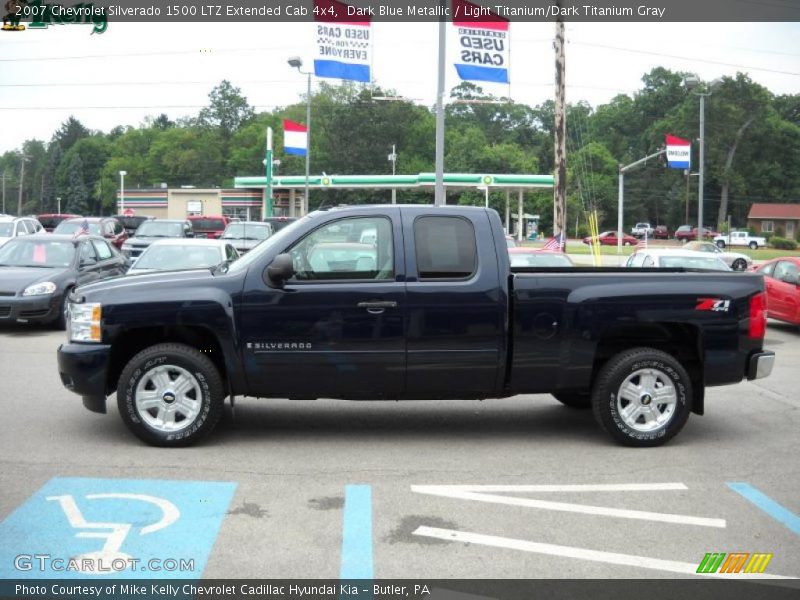 Dark Blue Metallic / Light Titanium/Dark Titanium Gray 2007 Chevrolet Silverado 1500 LTZ Extended Cab 4x4