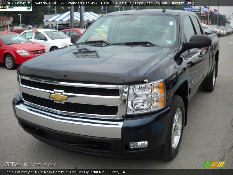 Dark Blue Metallic / Light Titanium/Dark Titanium Gray 2007 Chevrolet Silverado 1500 LTZ Extended Cab 4x4