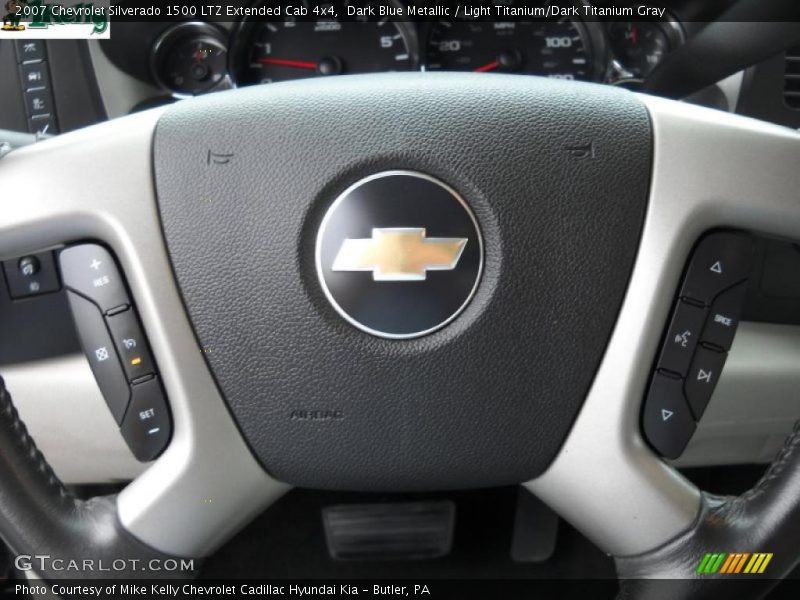 Dark Blue Metallic / Light Titanium/Dark Titanium Gray 2007 Chevrolet Silverado 1500 LTZ Extended Cab 4x4
