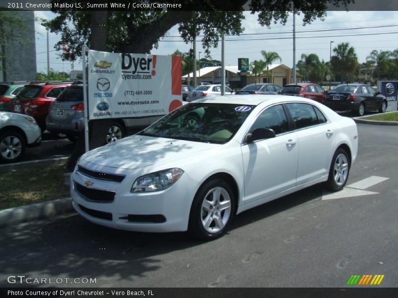 Summit White / Cocoa/Cashmere 2011 Chevrolet Malibu LS