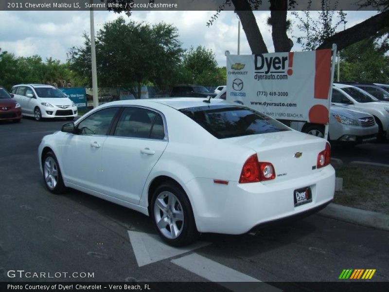 Summit White / Cocoa/Cashmere 2011 Chevrolet Malibu LS