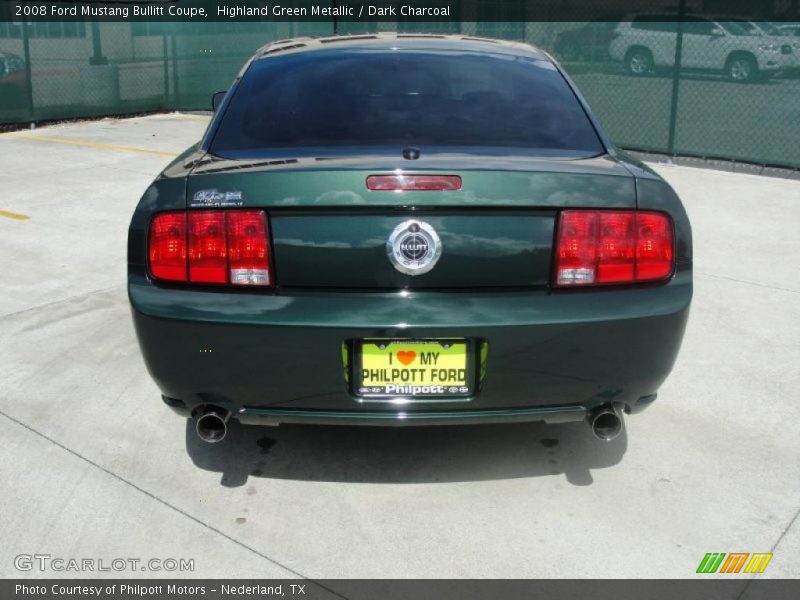 Highland Green Metallic / Dark Charcoal 2008 Ford Mustang Bullitt Coupe