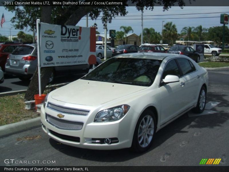 White Diamond Tricoat / Cocoa/Cashmere 2011 Chevrolet Malibu LTZ