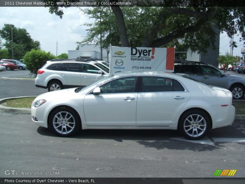 White Diamond Tricoat / Cocoa/Cashmere 2011 Chevrolet Malibu LTZ