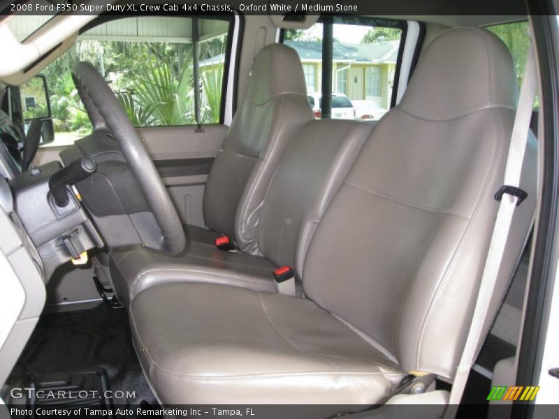 Oxford White / Medium Stone 2008 Ford F350 Super Duty XL Crew Cab 4x4 Chassis