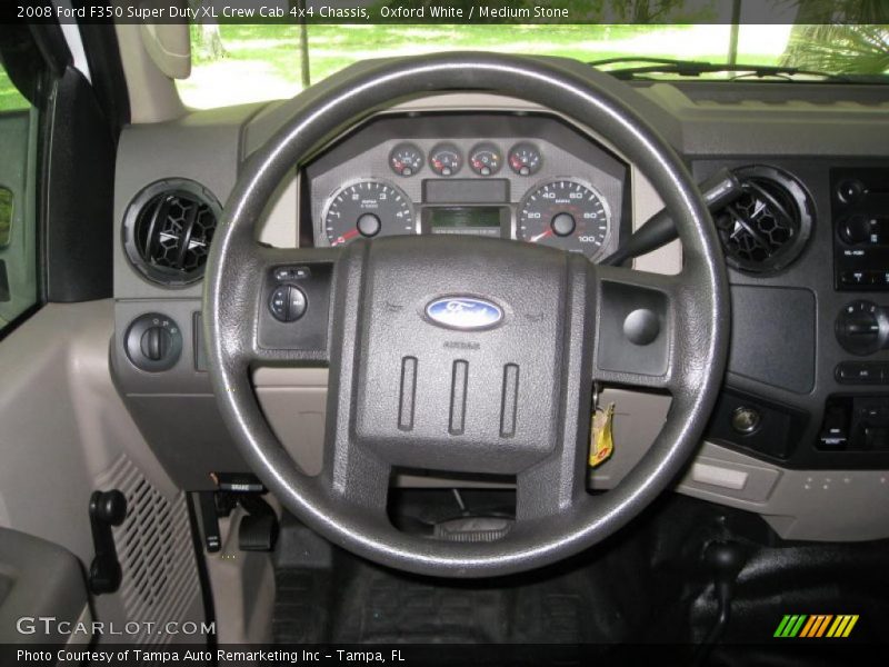 Oxford White / Medium Stone 2008 Ford F350 Super Duty XL Crew Cab 4x4 Chassis