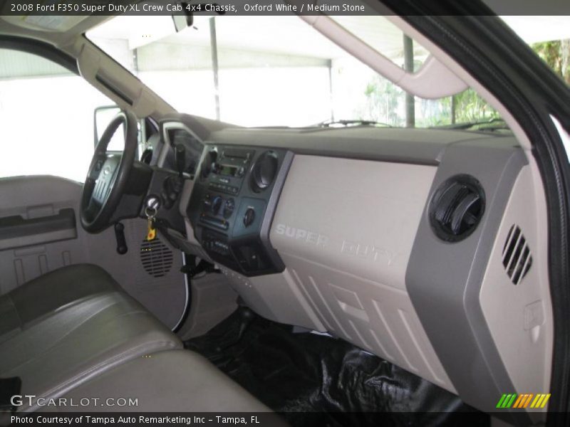 Oxford White / Medium Stone 2008 Ford F350 Super Duty XL Crew Cab 4x4 Chassis