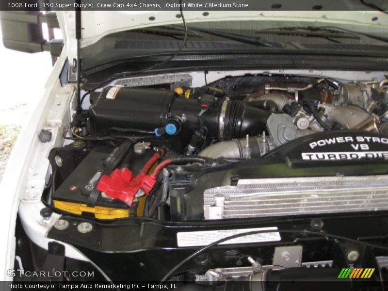 Oxford White / Medium Stone 2008 Ford F350 Super Duty XL Crew Cab 4x4 Chassis