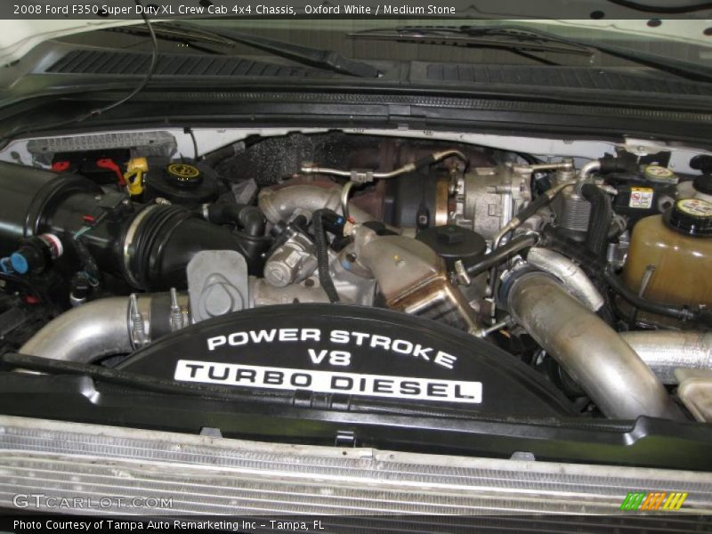 Oxford White / Medium Stone 2008 Ford F350 Super Duty XL Crew Cab 4x4 Chassis