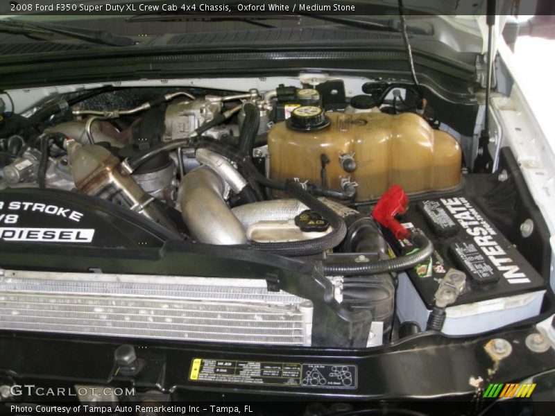 Oxford White / Medium Stone 2008 Ford F350 Super Duty XL Crew Cab 4x4 Chassis