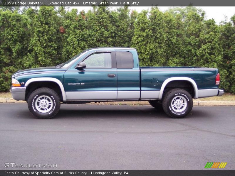 Emerald Green Pearl / Mist Gray 1999 Dodge Dakota SLT Extended Cab 4x4