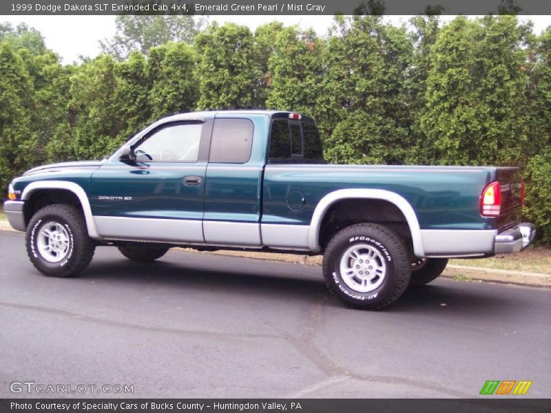Emerald Green Pearl / Mist Gray 1999 Dodge Dakota SLT Extended Cab 4x4