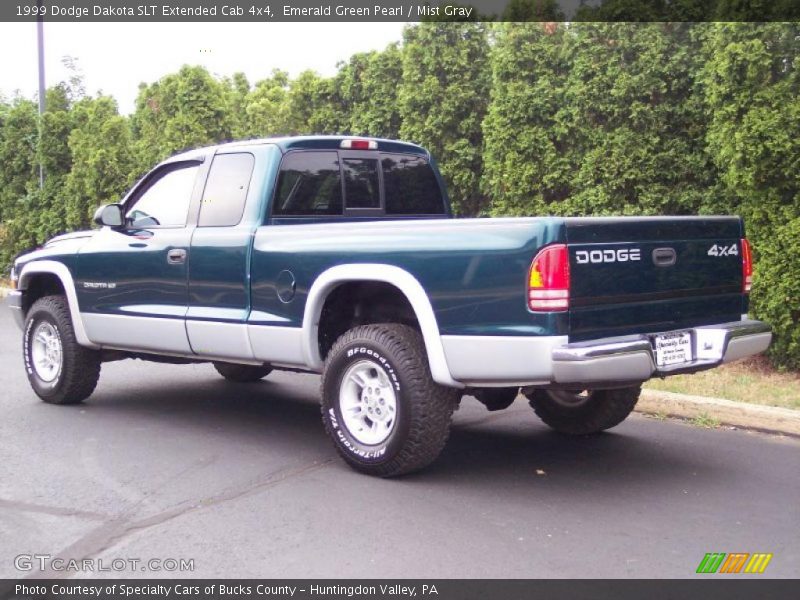 Emerald Green Pearl / Mist Gray 1999 Dodge Dakota SLT Extended Cab 4x4