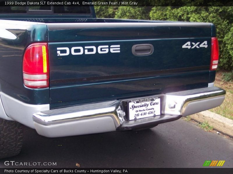 Emerald Green Pearl / Mist Gray 1999 Dodge Dakota SLT Extended Cab 4x4