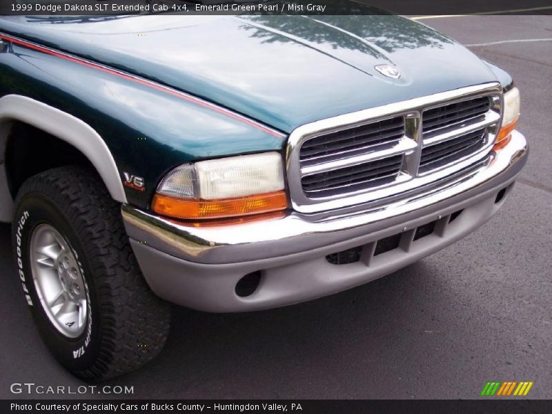 Emerald Green Pearl / Mist Gray 1999 Dodge Dakota SLT Extended Cab 4x4