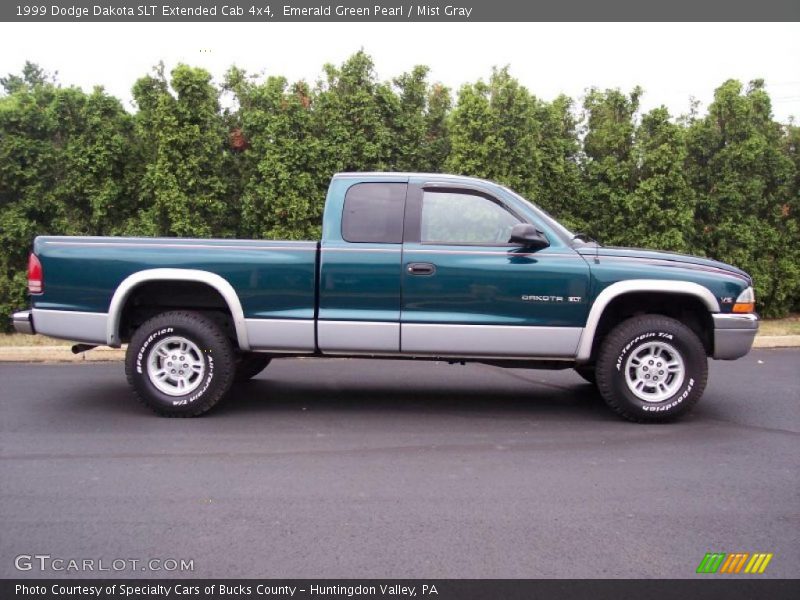 Emerald Green Pearl / Mist Gray 1999 Dodge Dakota SLT Extended Cab 4x4