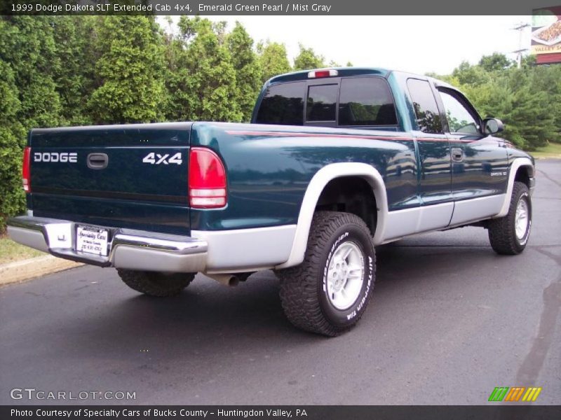 Emerald Green Pearl / Mist Gray 1999 Dodge Dakota SLT Extended Cab 4x4