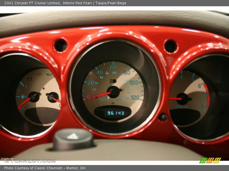 Inferno Red Pearl / Taupe/Pearl Beige 2001 Chrysler PT Cruiser Limited
