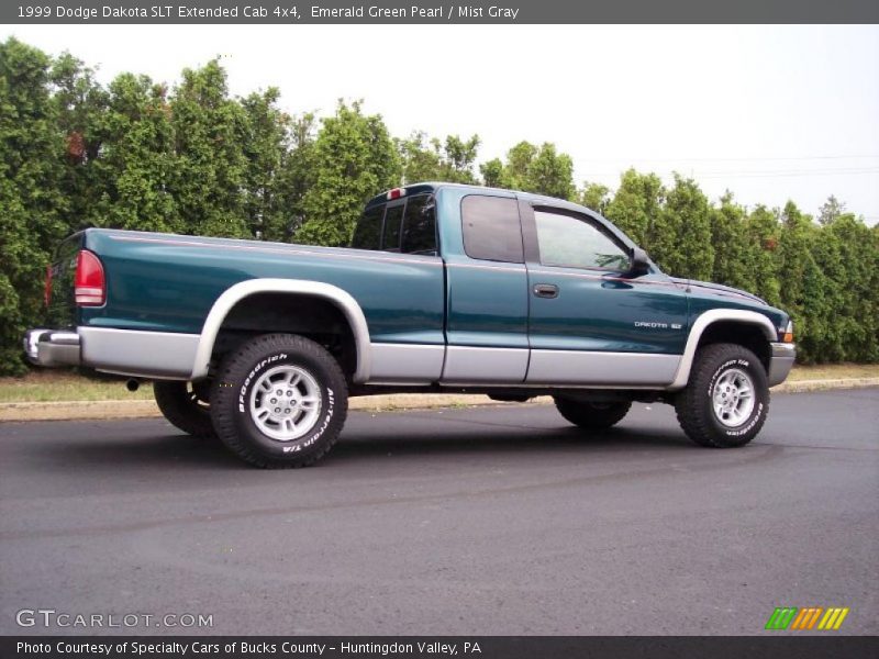 Emerald Green Pearl / Mist Gray 1999 Dodge Dakota SLT Extended Cab 4x4