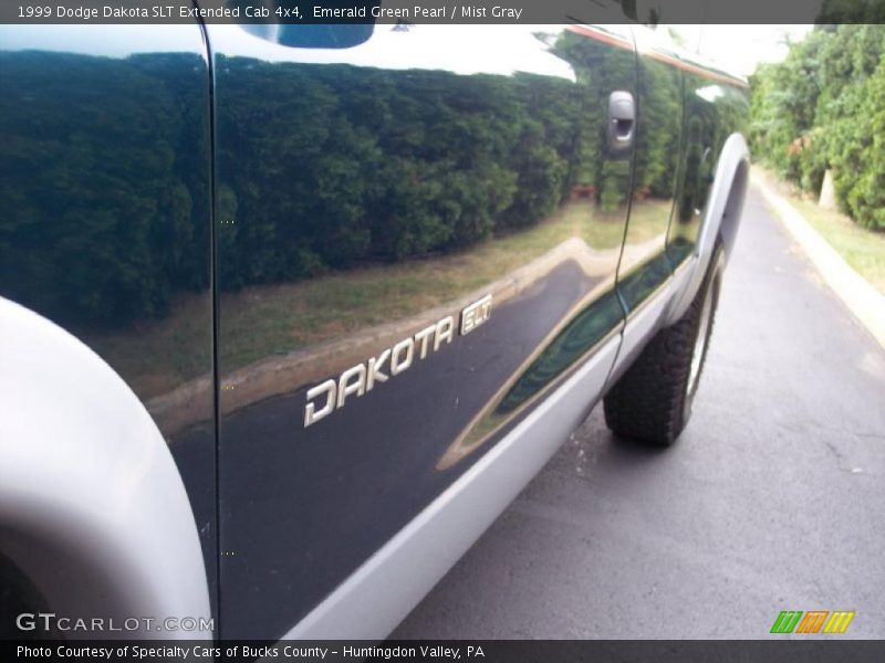 Emerald Green Pearl / Mist Gray 1999 Dodge Dakota SLT Extended Cab 4x4