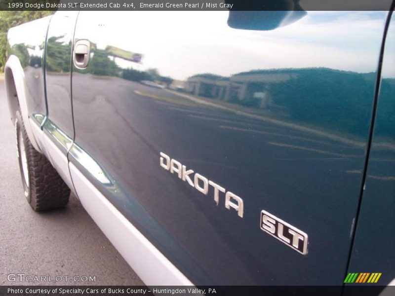Emerald Green Pearl / Mist Gray 1999 Dodge Dakota SLT Extended Cab 4x4