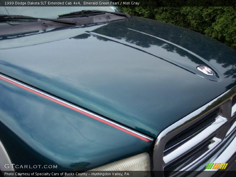 Emerald Green Pearl / Mist Gray 1999 Dodge Dakota SLT Extended Cab 4x4