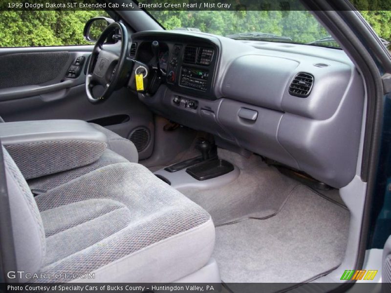 Emerald Green Pearl / Mist Gray 1999 Dodge Dakota SLT Extended Cab 4x4