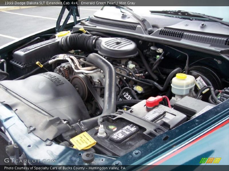 Emerald Green Pearl / Mist Gray 1999 Dodge Dakota SLT Extended Cab 4x4